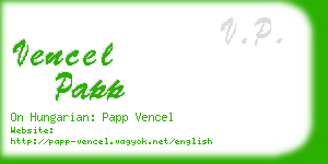 vencel papp business card